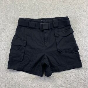 TNA Cargo Shorts Womens Medium Black Belted Utility Adjustable Waist Outdoors